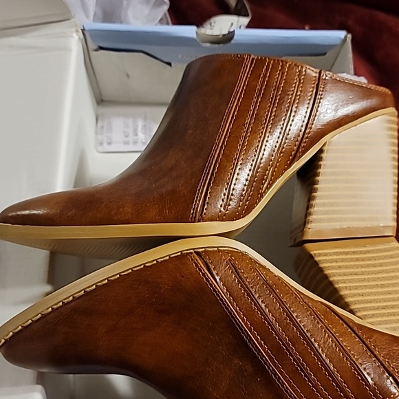 NIB BACKLESS CHUNKY MULES WESTERN WEDGE SIZE 6 - Picture 11 of 14